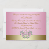 Invitation Baptême Rose et Or (Dos)