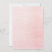 Invitation Baptême rose floral fille élégante luxe (Dos)