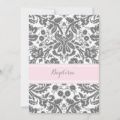 Invitation Baptême rose Grey (Devant)