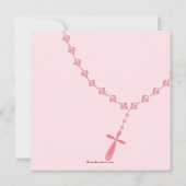 Invitation Baptême rose Inviation de bébé de perle de (Dos)