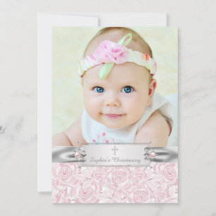 Invitation Baptême Rose Rose Assez Jolie
