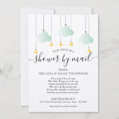 Invitation Baptême rustique par la poste, Sprinkle de longue  (Devant)