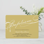 Invitation Baptême scénarisé Rosaire Croix d'or religieuse (Debout devant)