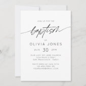 Invitation Baptême simple élégant Christening Script minimal (Devant)