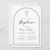 Invitation Baptême simple minimaliste en arc de croix (Devant)