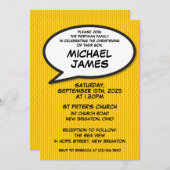 Invitation Baptême simple moderne Baptême Christening Fun Com (Devant / Derrière)