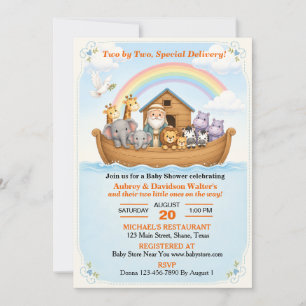 Invitation Baptême Thème Arche de Noé