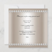 Invitation Baptême Tiara Sepia Silver White Pearl Diamond (Dos)