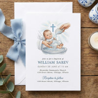 Baptême traditionnel pour bébé garçon, coquille bl