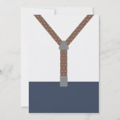 Invitation Baptême Twin Little Men, Bleu, Brown (Dos)