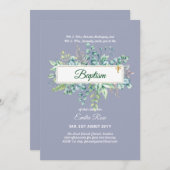 Invitation Baptême vert Bautizo Bautismo Christening Invi (Devant / Derrière)