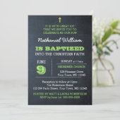 Invitation Baptême vert du tableau de bord (Debout devant)