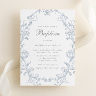 Invitation Baptême Victorien Rococo Vintage