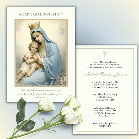 Invitation Baptême Vintage catholique baptême baptême apeuran