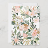 Invitation Baptême Whimsical Floral Blush & White Girl (Dos)