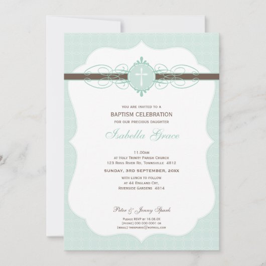 Invitation BAPTISM :: 3P immaculé (Devant)