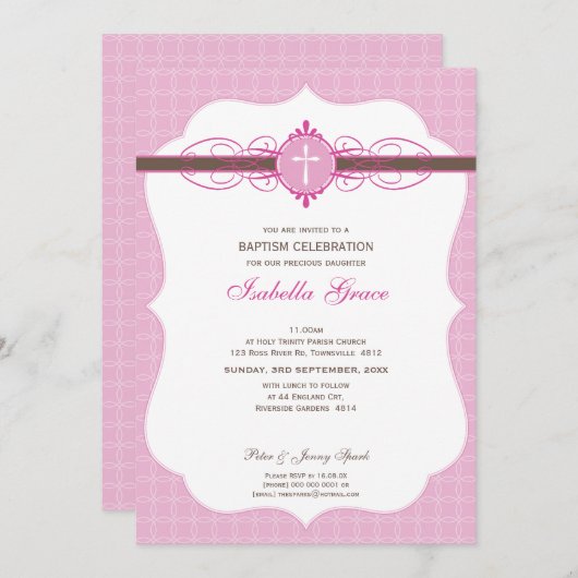 Invitation BAPTISM :: 4P immaculé (Devant / Derrière)