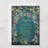 Invitation Baptism Blessing Enchanted Garden Fairytale Roses (Devant)