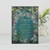 Invitation Baptism Blessing Enchanted Garden Fairytale Roses (Debout devant)