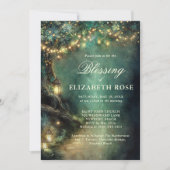 Invitation Baptism Blessing Enchanted Garden Forest Landerns (Devant)