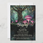 Invitation Baptism Blessing Enchanted Garden Forest Mushrooms (Devant)