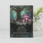 Invitation Baptism Blessing Enchanted Garden Forest Mushrooms (Debout devant)