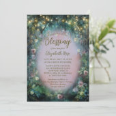 Invitation Baptism Blessing Enchanted Garden Roses Fairytale (Debout devant)