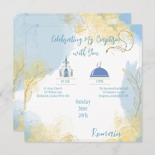 Invitation Baptism Celebration (Devant / Derrière)