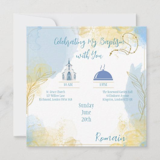 Invitation  Baptism Celebration  (Devant)