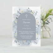 Invitation Baptism watercolor foliage  (Debout devant)