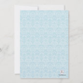 Invitation Baptismale Turquoise Damask. (Dos)