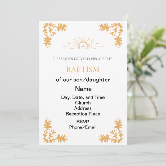 INVITATION BAPTISME CHRÉTIENNE (Debout devant)