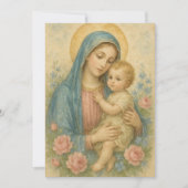 INVITATION BAPTISME ESPAGNOL MARY BÉBÉ JÉSUS CHRISTENER (Devant)