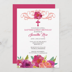 Invitation BAPTISME et premier anniversaire