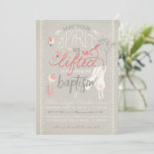 INVITATION BAPTISME LDS| Floral Girl Bunny (Debout devant)