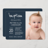 Invitation Baptiste| Moderne + Simple Photo (Devant / Derrière)