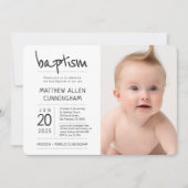 Invitation Baptiste| Moderne + Simple Photo (Devant)