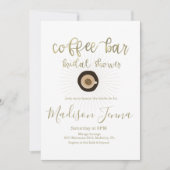 Invitation Bar à café Baby Shower Écriture Dorée (Devant)
