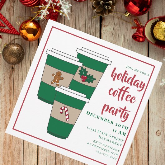 Invitation Bar à café des Fêtes de Noël