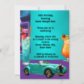 Invitation Bar à cocktails Drive-in Anniversaire Fun coloré (Dos)