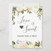 Invitation Bar à desserts Amour fleuri rustique sucré (Devant)