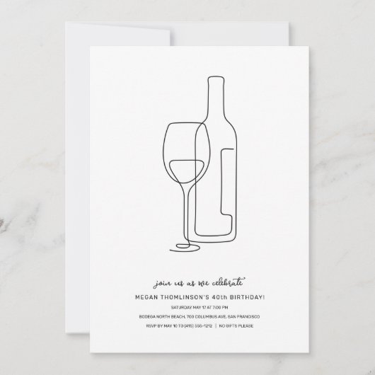 Invitation Bar à vin Anniversaire (Devant)