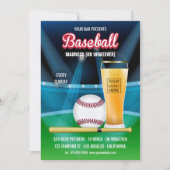Invitation Bar Baseball Event Promo Menu ajouter photo et log (Devant)