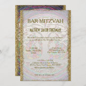 Invitation Bar / Bat mitzvah Kaballah (Devant / Derrière)