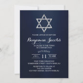 Invitation Bar Bat mitzvah Moderne Marine étoile bleue de Dav (Devant)