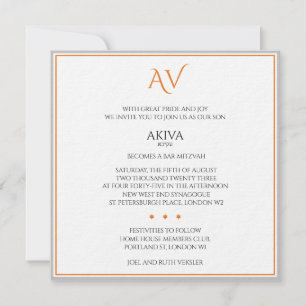 Invitation Bar coloré gras ou étoile Bat mitzvah de David In