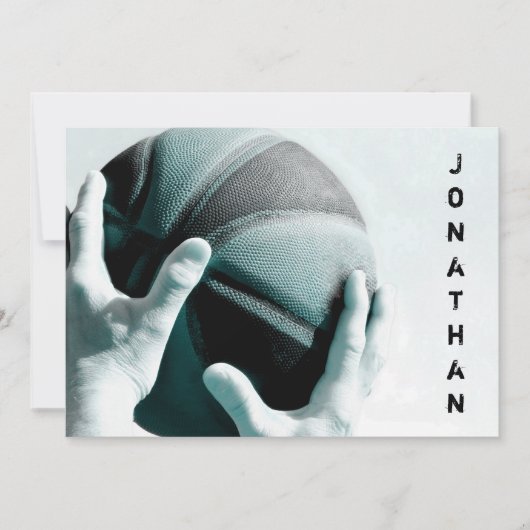 Invitation Bar de basket-ball Vintage Mitzvah (Devant)