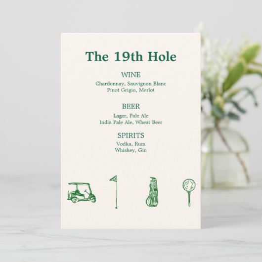 Invitation Bar de golf (Debout devant)