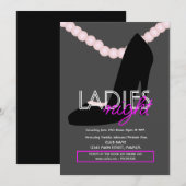Invitation Bar de nuit pour dames talons perles Flyer (Devant / Derrière)
