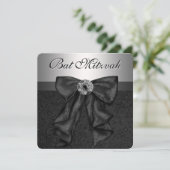 Invitation Bar Mitsva noir et argent (Debout devant)